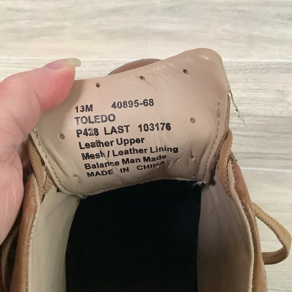 DREW Men NEW Leather Comfort Shoe 13M Toledo Orthopedic Lace Up Brown NO INSOLES